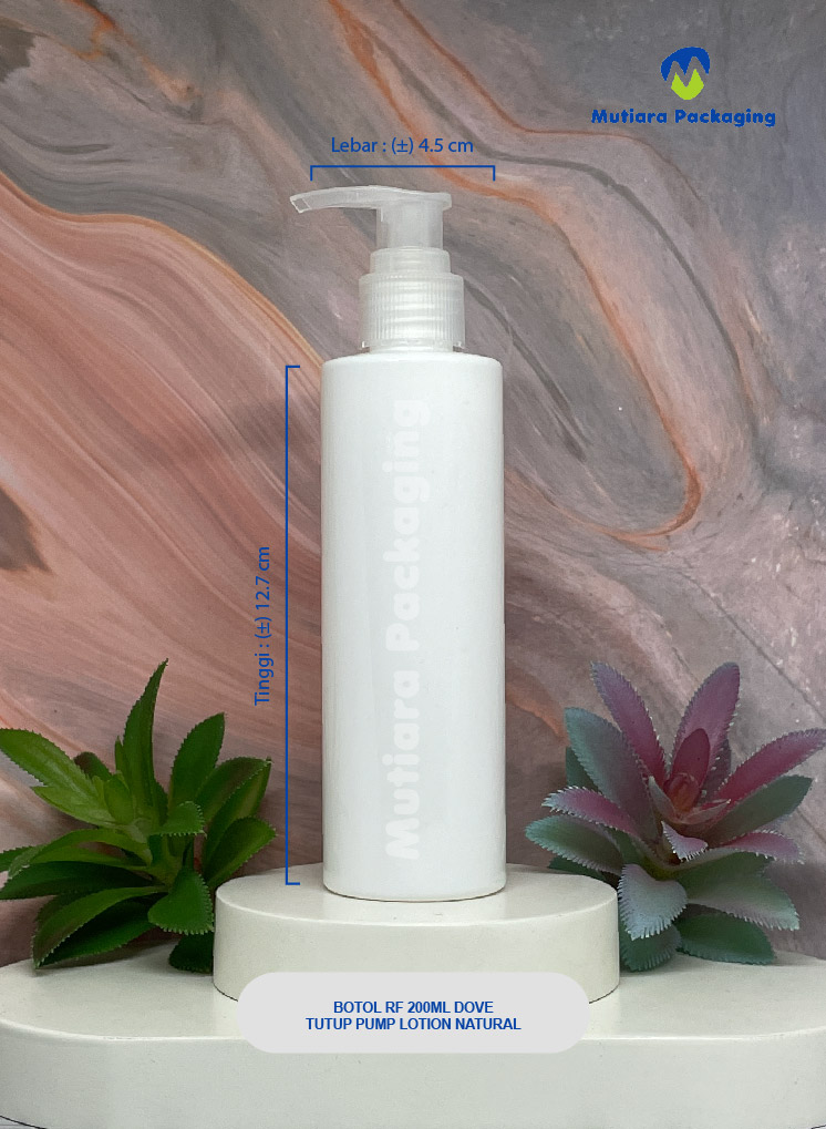 BOTOL RF 200ML  DOVE TUTUP  PUMP LOTION NATURAL