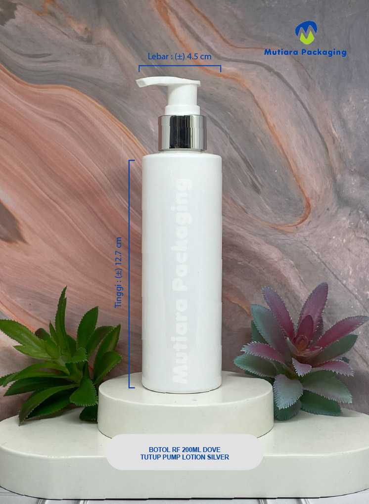 BOTOL RF 200ML DOVE  TUTUP PUMP LOTION LIST SILVER