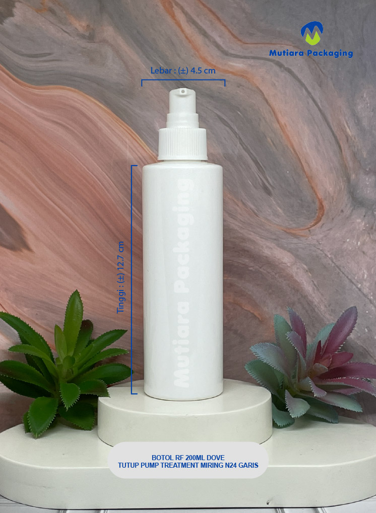 BOTOL RF 200ML DOVE  TUTUP PUMP TREATMENT MIRING N24 GARIS