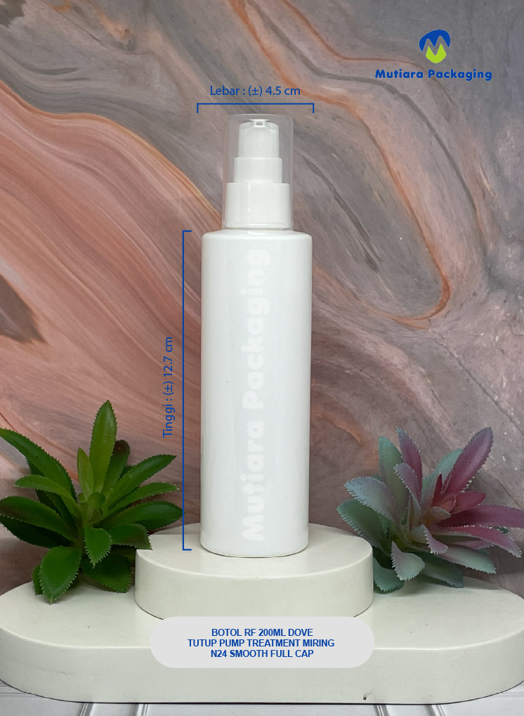 BOTOL RF 200ML DOVE  TUTUP PUMP TREATMENT MIRING N24 SMOOTH FULLCAP