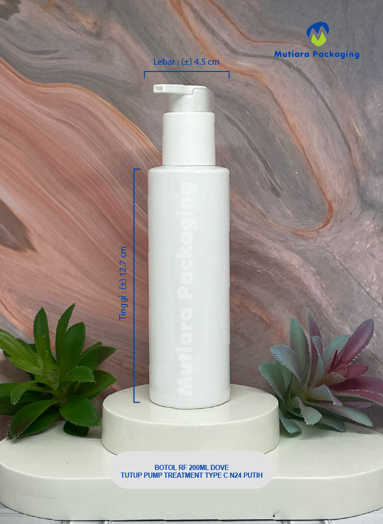 BOTOL RF 200ML DOVE  TUTUP PUMP TREATMENT TYPE C N24 PUTIH