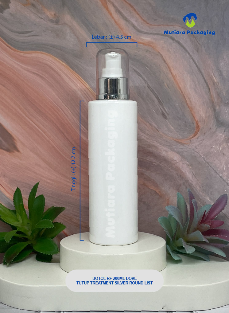 BOTOL RF 200ML DOVE  TUTUP  PUMP SILVER ROUND LIST