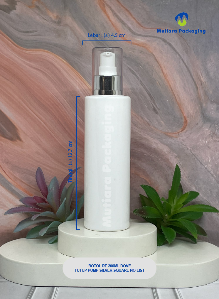 BOTOL RF 200ML DOVE  TUTUP  PUMP SILVER SQUARE NOLIST