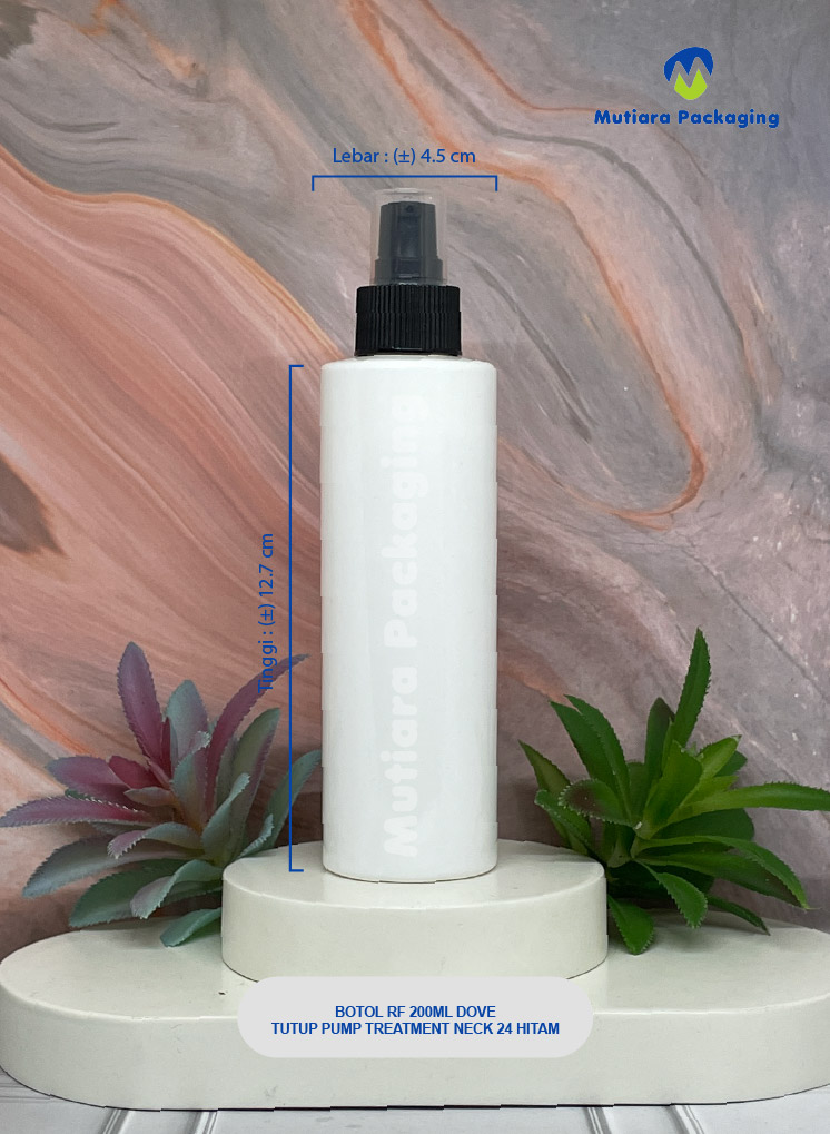 BOTOL RF 200ML DOVE  TUTUP  PUMP TREATMENT NECK 24 HITAM