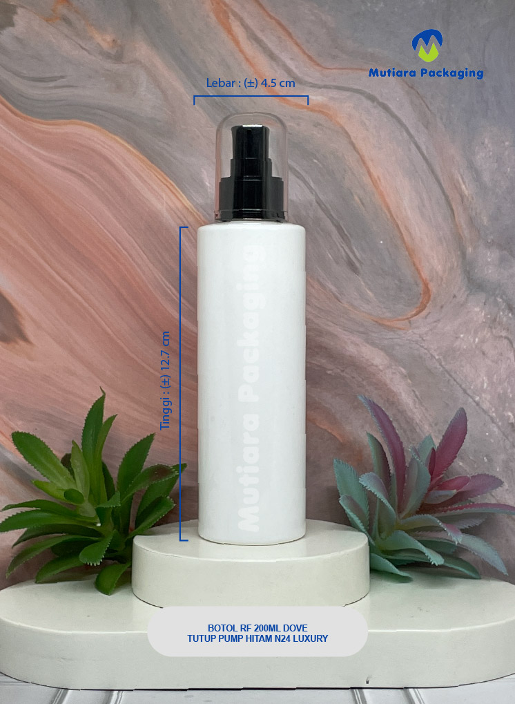 BOTOL RF 200ML DOVE  PUMP HITAM N24 LUXURY TUTUP AS BENING