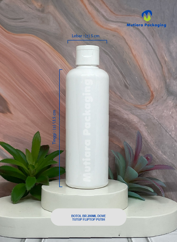 BOTOL BR 200 ML DOVE TUTUP FLIPTOP PUTIH