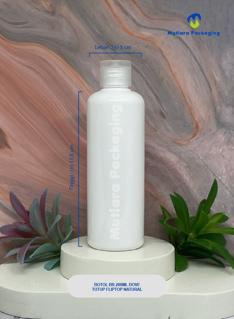 BOTOL BR 200 ML DOVE TUTUP FLIPTOP NATURAL