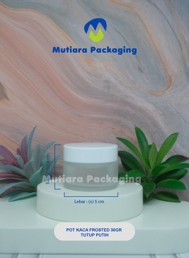 POT KACA FROSTED 30GR TUTUP PUTIH