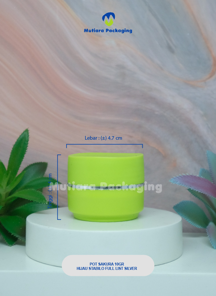 POT SAKURA HIJAU STABILO FULL LIST SILVER 10GR