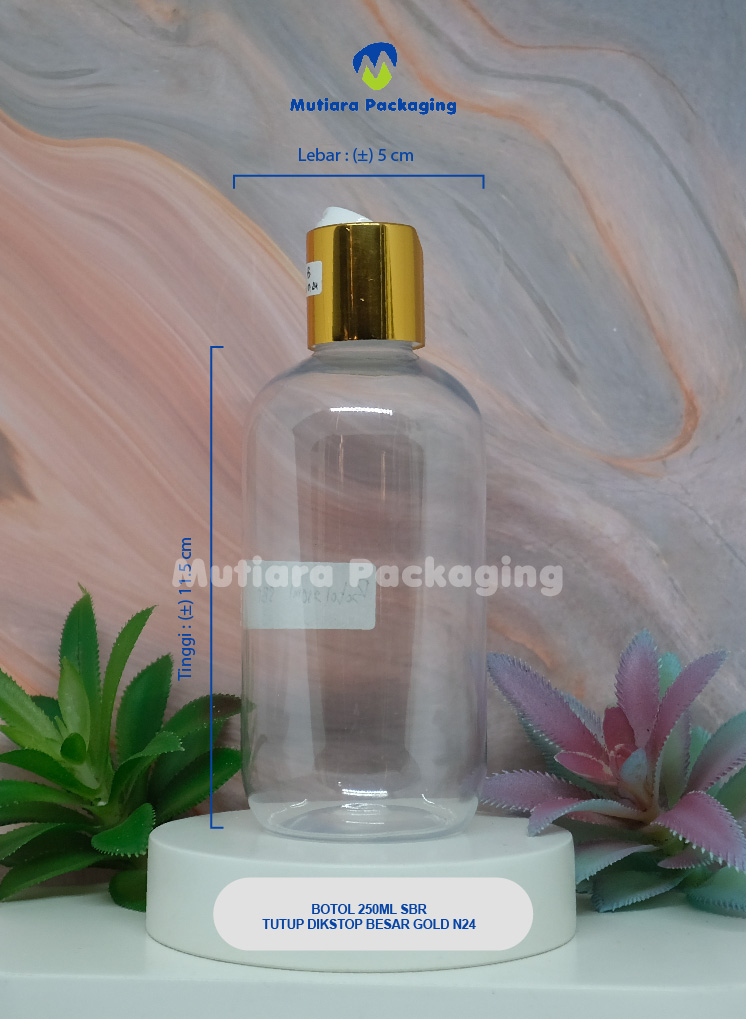 BOTOL SBR 250ML TUTUP DISKTOP BESAR GOLD N24