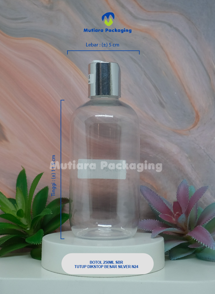 BOTOL SBR 250ML TUTUP DISKTOP BESAR SILVER N24