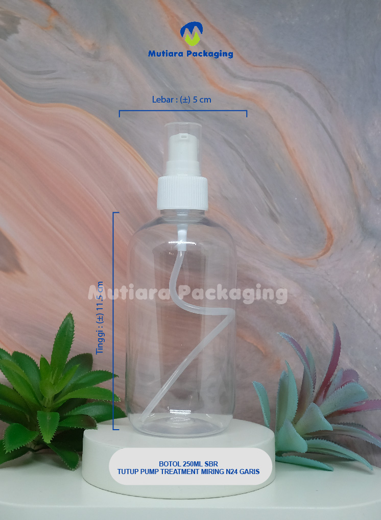 BOTOL SBR 250ML TUTUP PUMP TREATMENT MIRING N24 GARIS