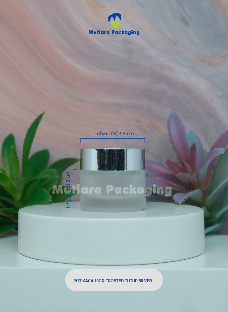 POT KACA 10GR FROSTED TUTUP SILVER