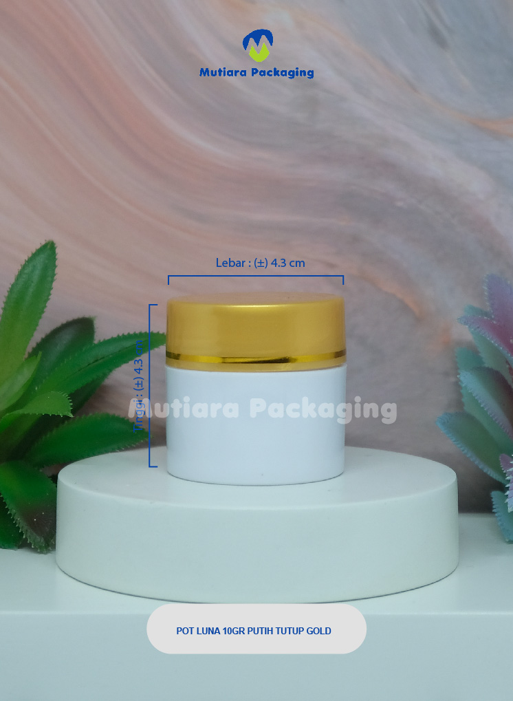 POT LUNA 10GR PUTIH TUTUP GOLD