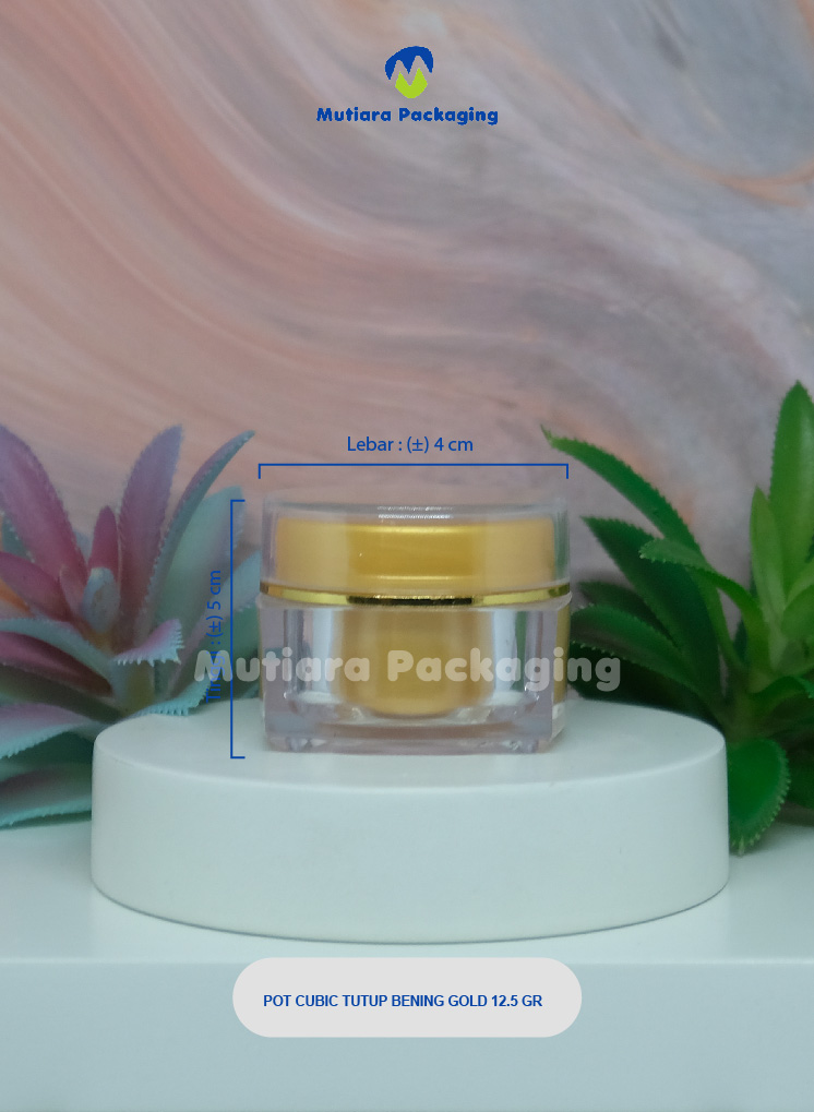 POT CUBIC 12.5 GR TUTUP BENING GOLD