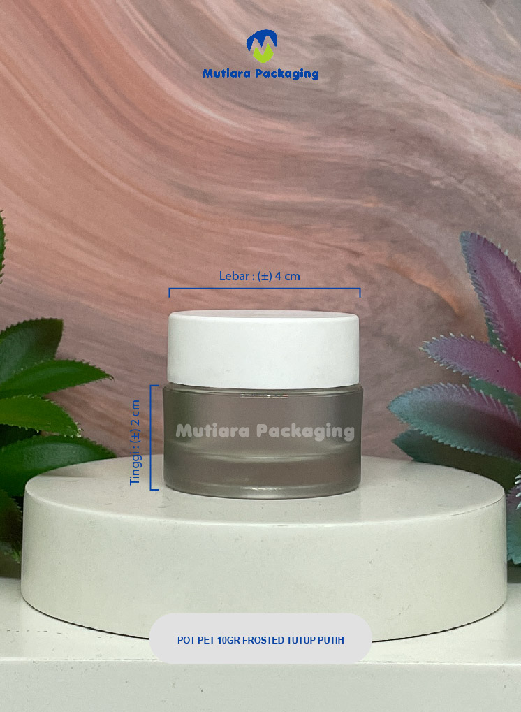 POT PET 10GR FROSTED TUTUP PUTIH