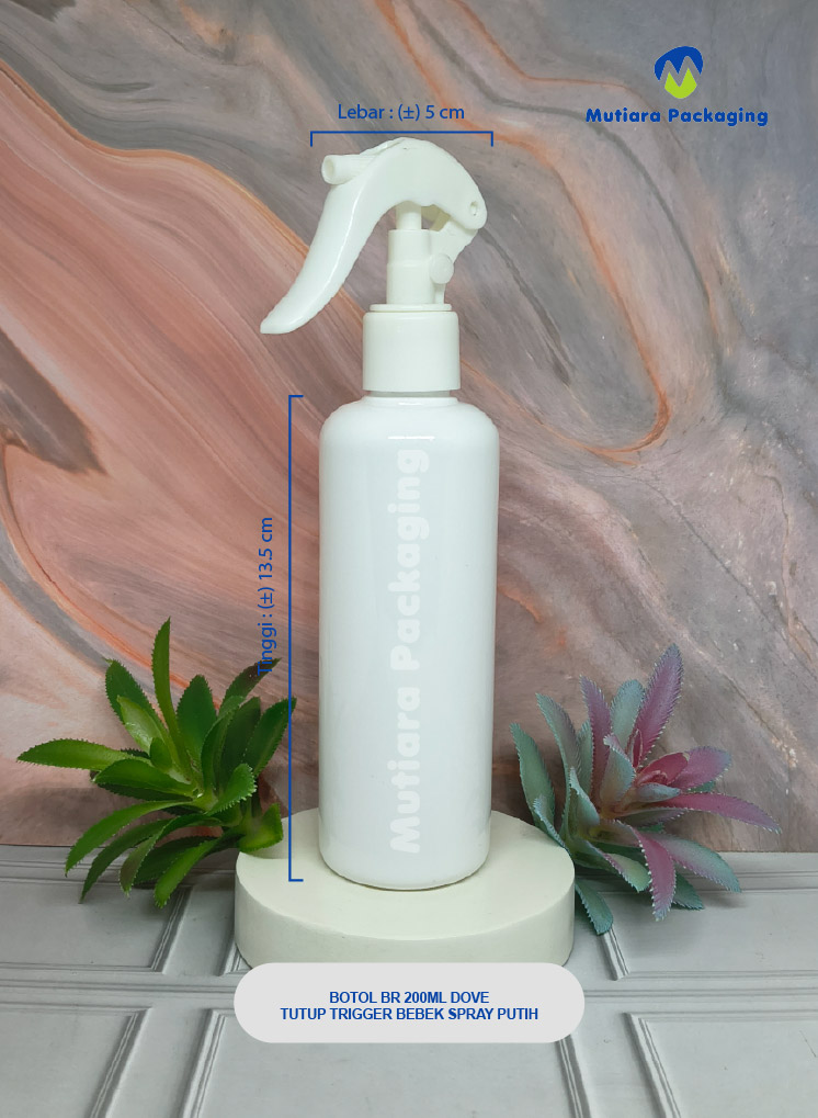 BOTOL BR 200ML DOVE TUTUP TRIGER BEBEK SPRAY PUTIH