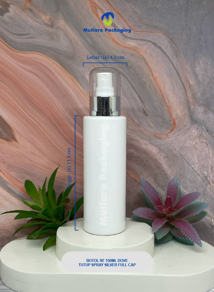 BOTOL RF 150ML DOVE TUTUP SPRAY SILVER FULL CAP