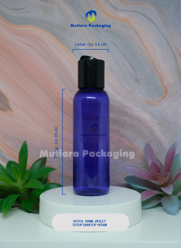 BOTOL  100ML VIOLET TUTUP SPRAY NOZZLE HITAM