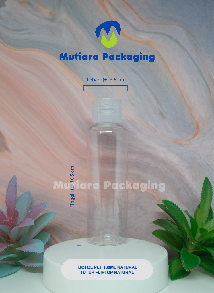BOTOL  100ML NATURAL TUTUP FLIPTOP NATURAL