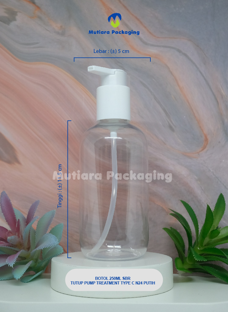 BOTOL SBR 250ML TUTUP PUMP TREATMENT TYPE C N24 PUTIH