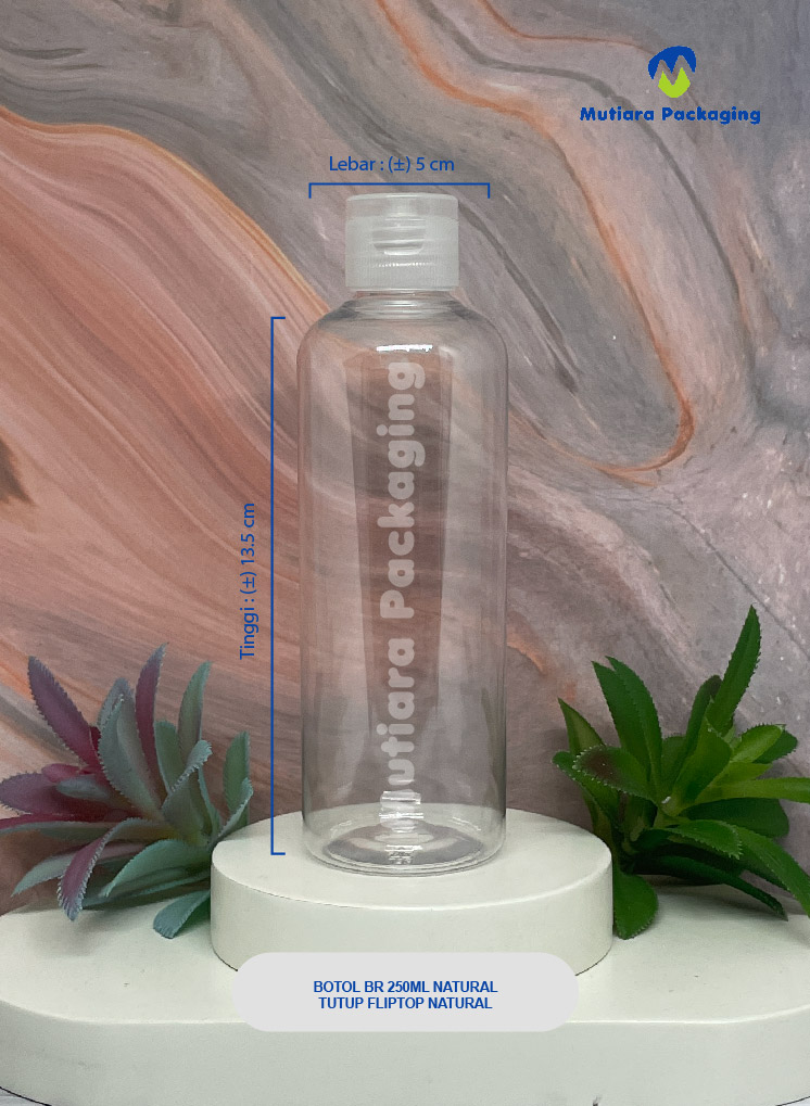 BOTOL BR 250ML NATURAL TUTUP FLIPTOP NATURAL