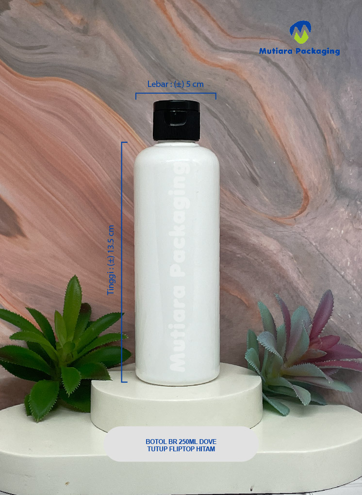 BOTOL BR 250ML DOVE TUTUP FLIPTOP HITAM