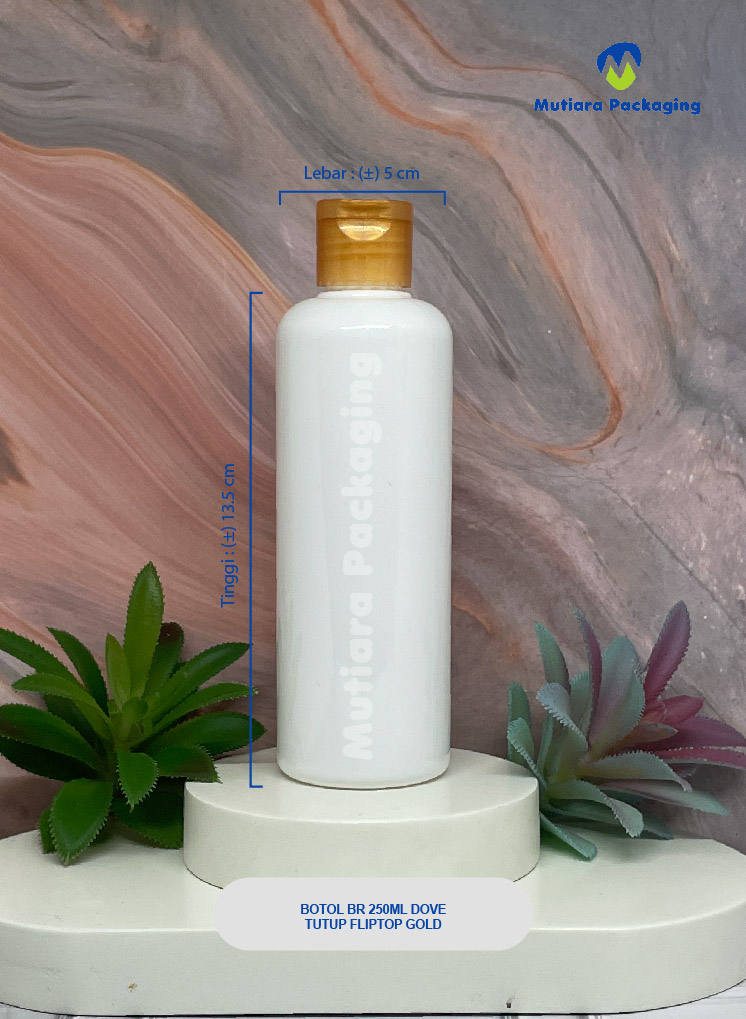 BOTOL BR 250ML DOVE TUTUP FLIPTOP GOLD