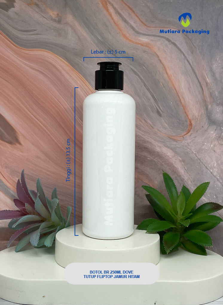 BOTOL BR 250ML DOVE TUTUP FLIPTOP JAMUR HITAM