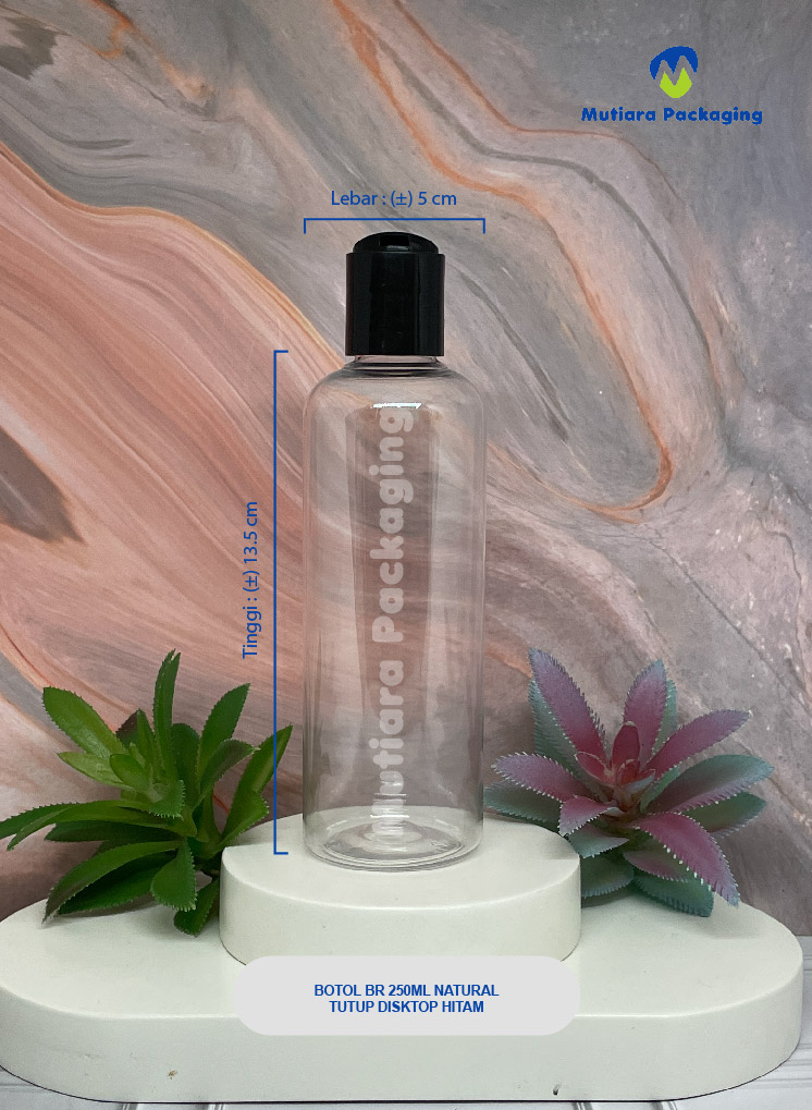 BOTOL BR 250ML NATURAL TUTUP DISKTOP HITAM