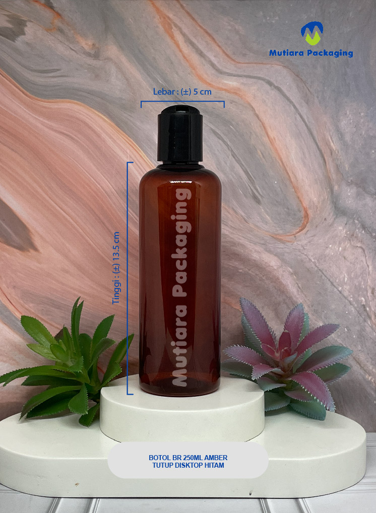 BOTOL BR 250ML AMBER TUTUP DISKTOP HITAM