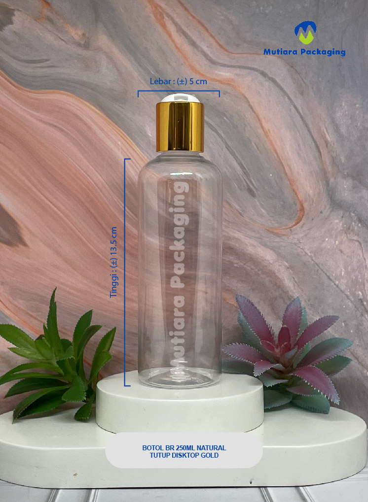 BOTOL BR 250ML NATURAL TUTUP DISKTOP GOLD
