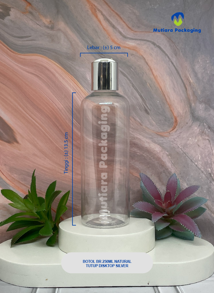 BOTOL BR 250ML NATURAL TUTUP DISKTOP SILVER