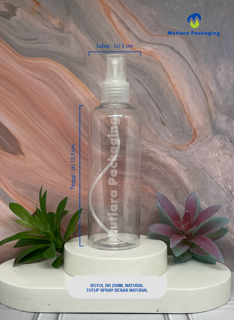 BOTOL BR 250ML NATURAL TUTUP SPRAY BESAR NATURAL