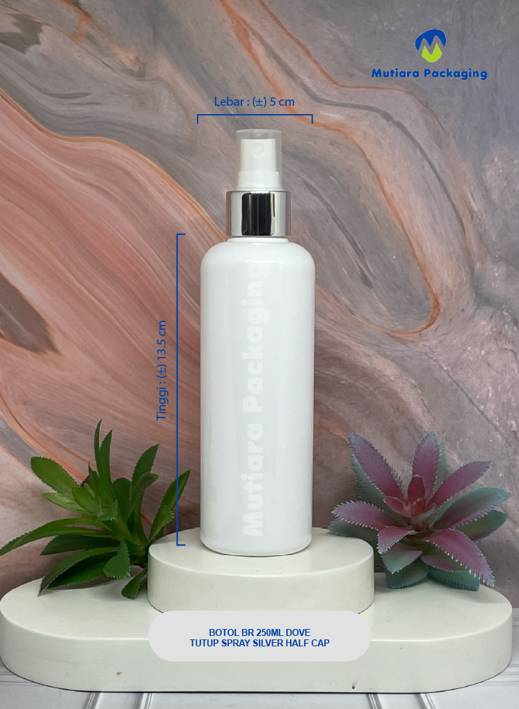 BOTOL BR 250ML DOVE TUTUP SPRAY SILVER HALF CAP