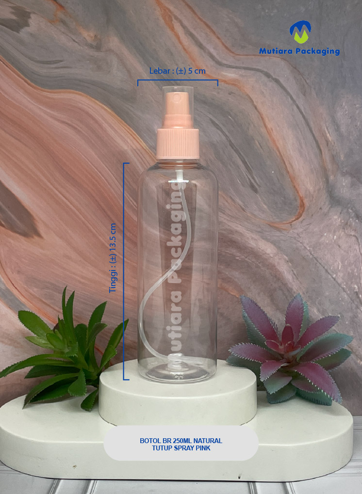 BOTOL BR 250ML NATURAL TUTUP SPRAY PINK