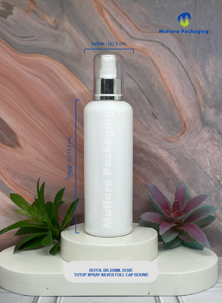 BOTOL BR 250ML DOVE TUTUP SPRAY SILVER FULL CAP