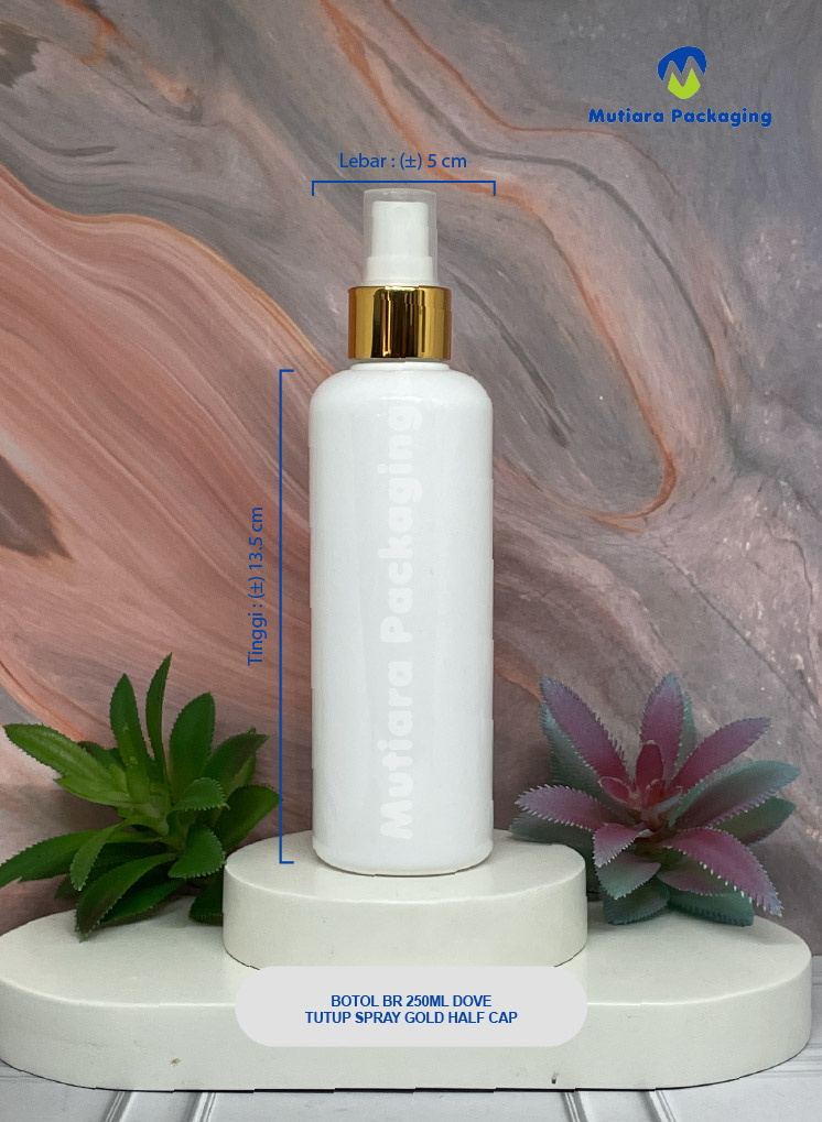 BOTOL BR 250ML DOVE TUTUP SPRAY  GOLD HALF CAP