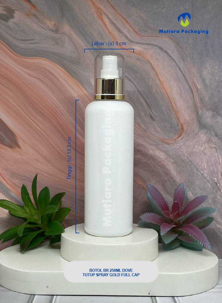 BOTOL BR 250ML DOVE TUTUP SPRAY  GOLD FULL CAP