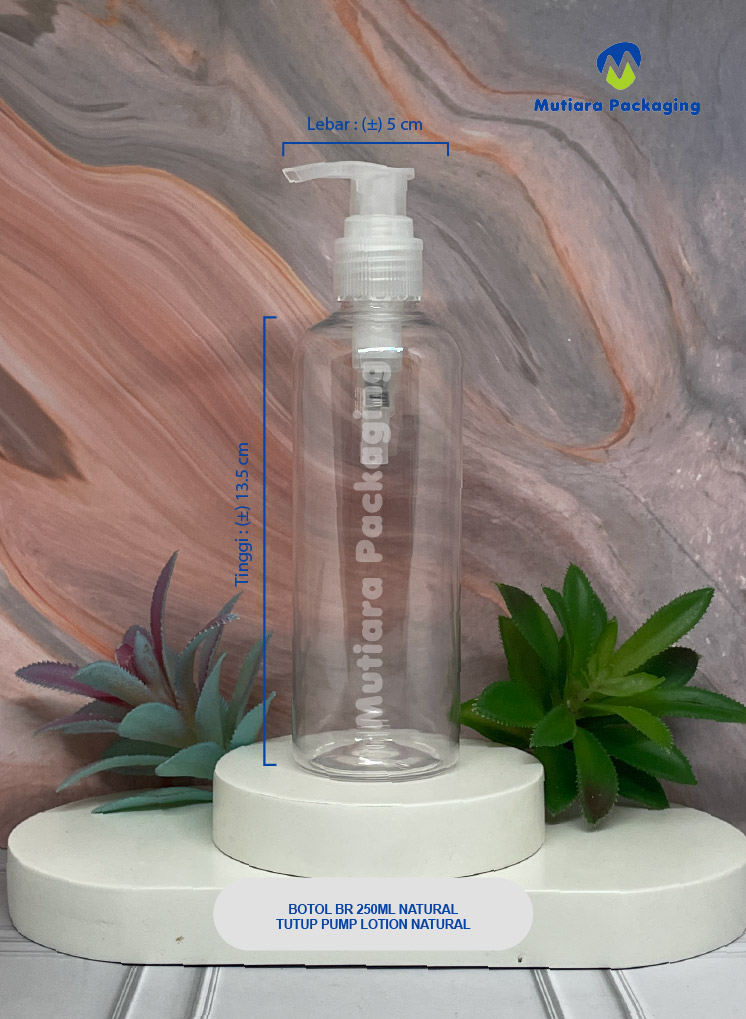 BOTOL BR 250ML NATURAL TUTUP PUMP LOTION NATURAL