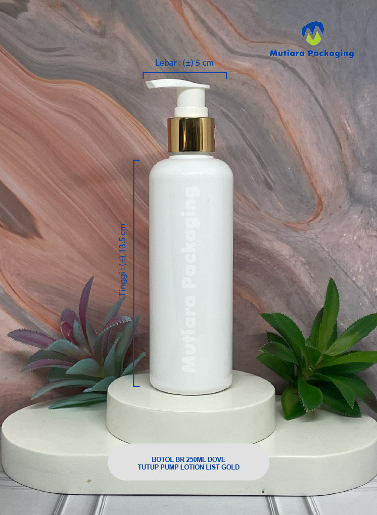 BOTOL BR 250ML DOVE TUTUP PUMP LOTION LIST GOLD