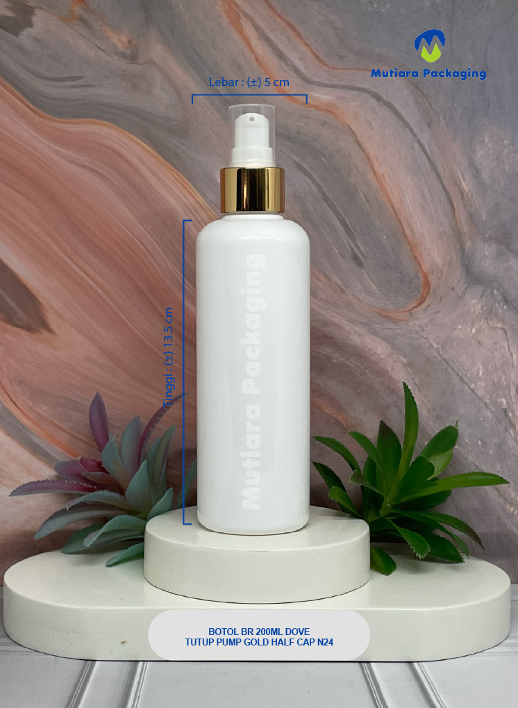 BOTOL BR 250ML DOVE TUTUP PUMP GOLD HALF CAP N24