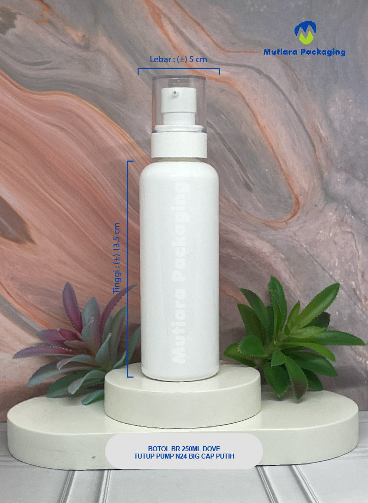 BOTOL BR 250ML DOVE TUTUP PUMP N24 BIG CAP PUTIH