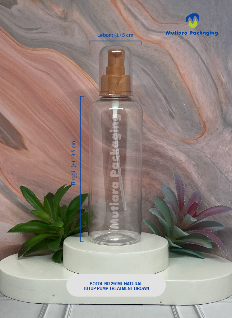 BOTOL BR 250ML NATURAL TUTUP PUMP TREATMENT BROWN