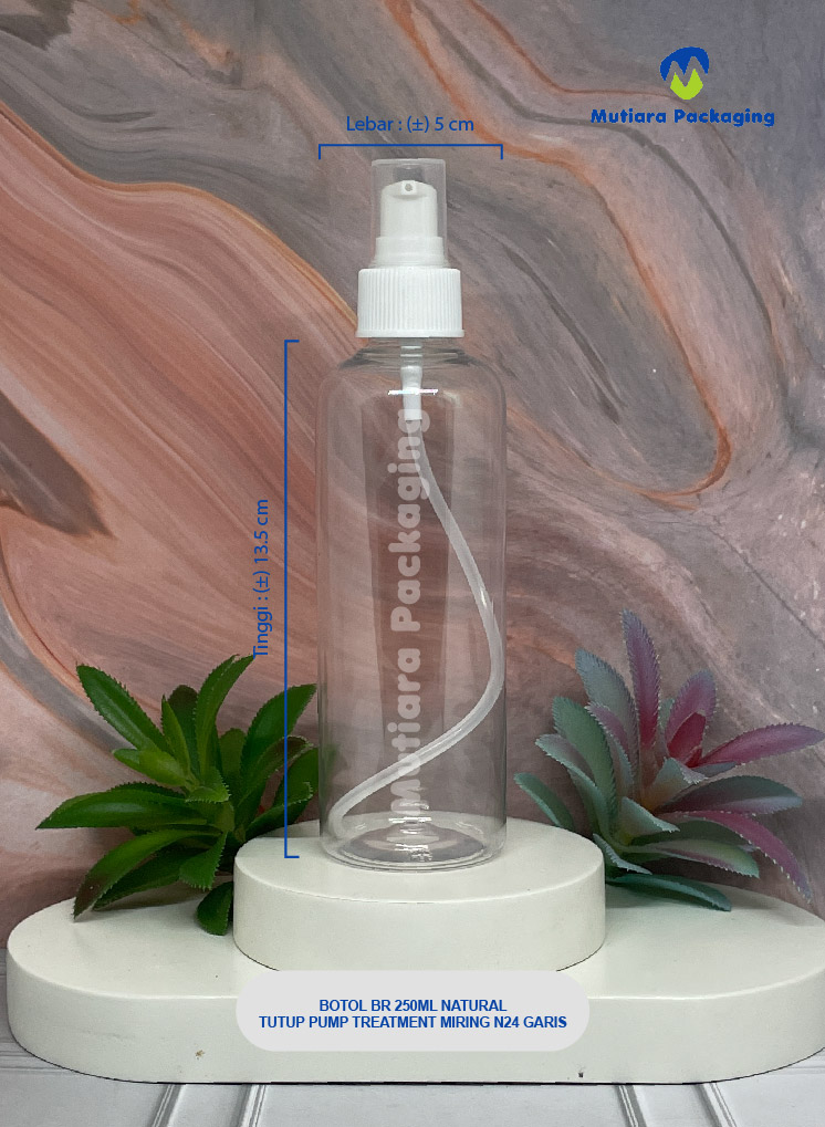 BOTOL BR 250ML NATURAL TUTUP PUMP TREATMENT MIRING N24 GARIS