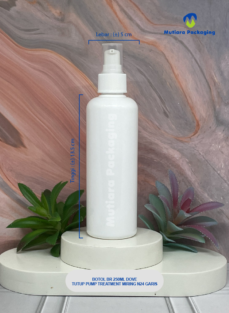 BOTOL BR 250ML DOVE TUTUP PUMP TREATMENT MIRING N24 GARIS