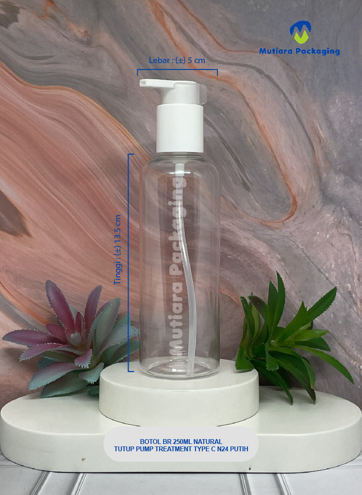 BOTOL BR 250ML NATURAL TUTUP PUMP TREATMENT TYPE C N24 PUTIH