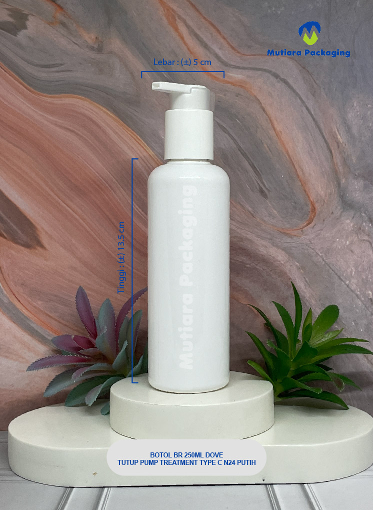 BOTOL BR 250ML DOVE TUTUP PUMP TREATMENT TYPE C N24 PUTIH