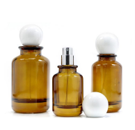 PARFUME BOTTLE - AMBER CAP WHITE