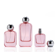 PARFUME BOTTLE - PINK CAP SILVER
